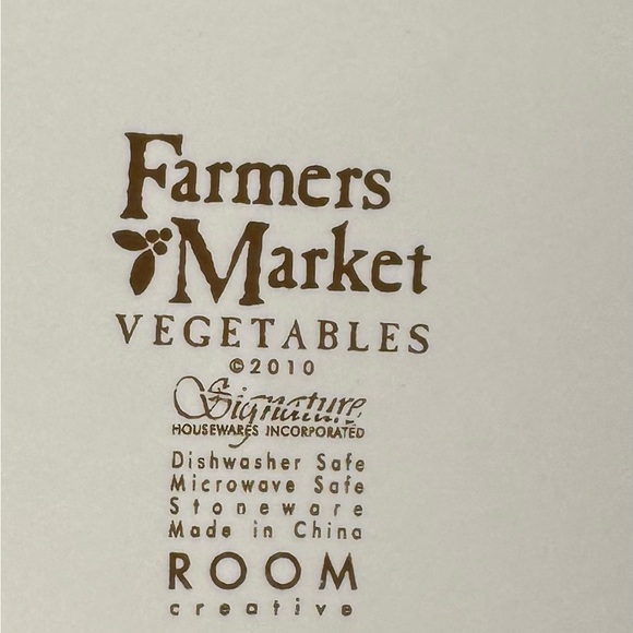 Set Of 6 Signature Housewares “Farmers Market” Snack Plates with Iron Holder - Picture 9 of 10